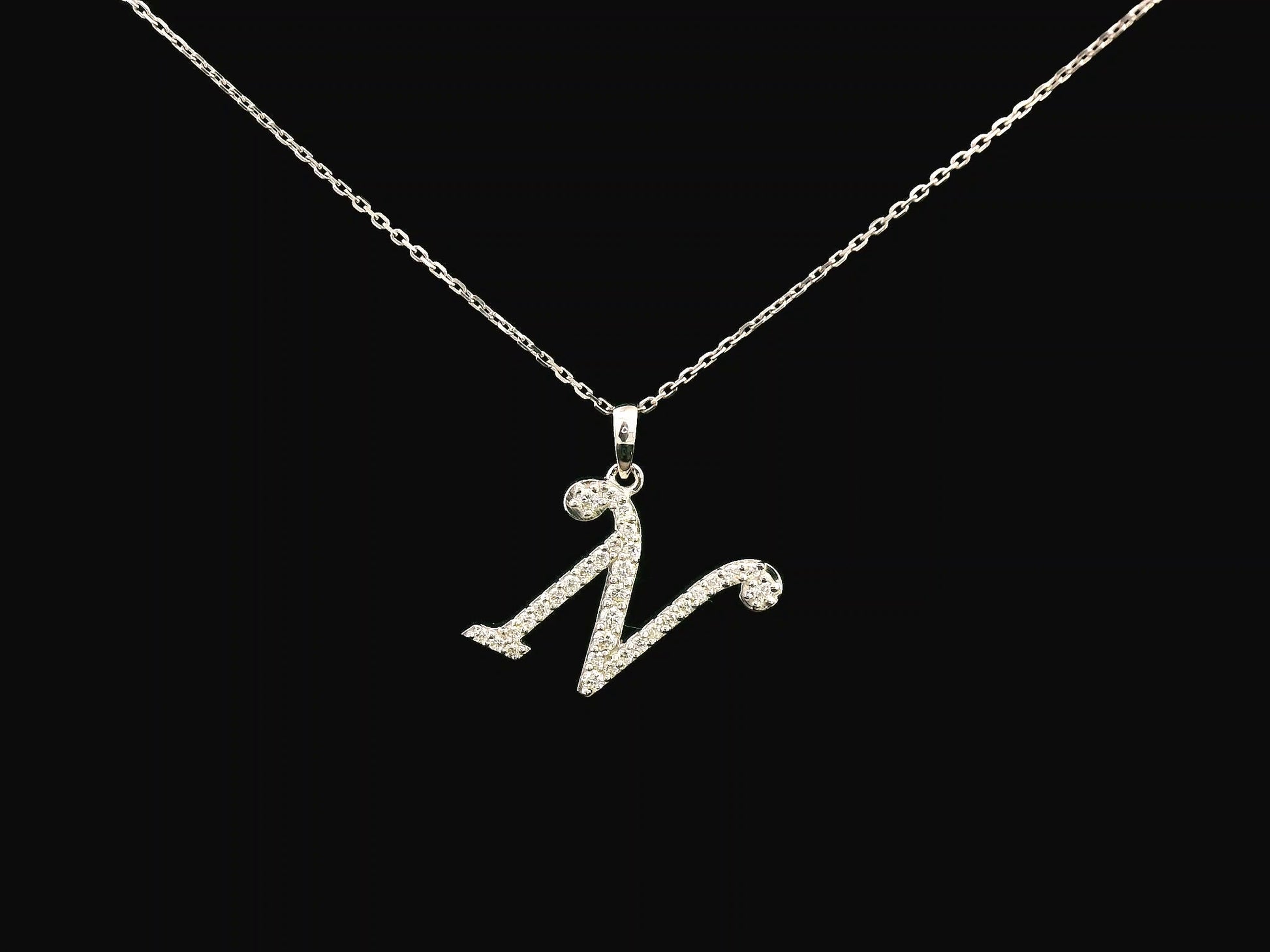18K gold diamond initial pendant featuring 0.23 carats of brilliant diamonds, personalized letter necklace, luxury monogram jewelry gift.