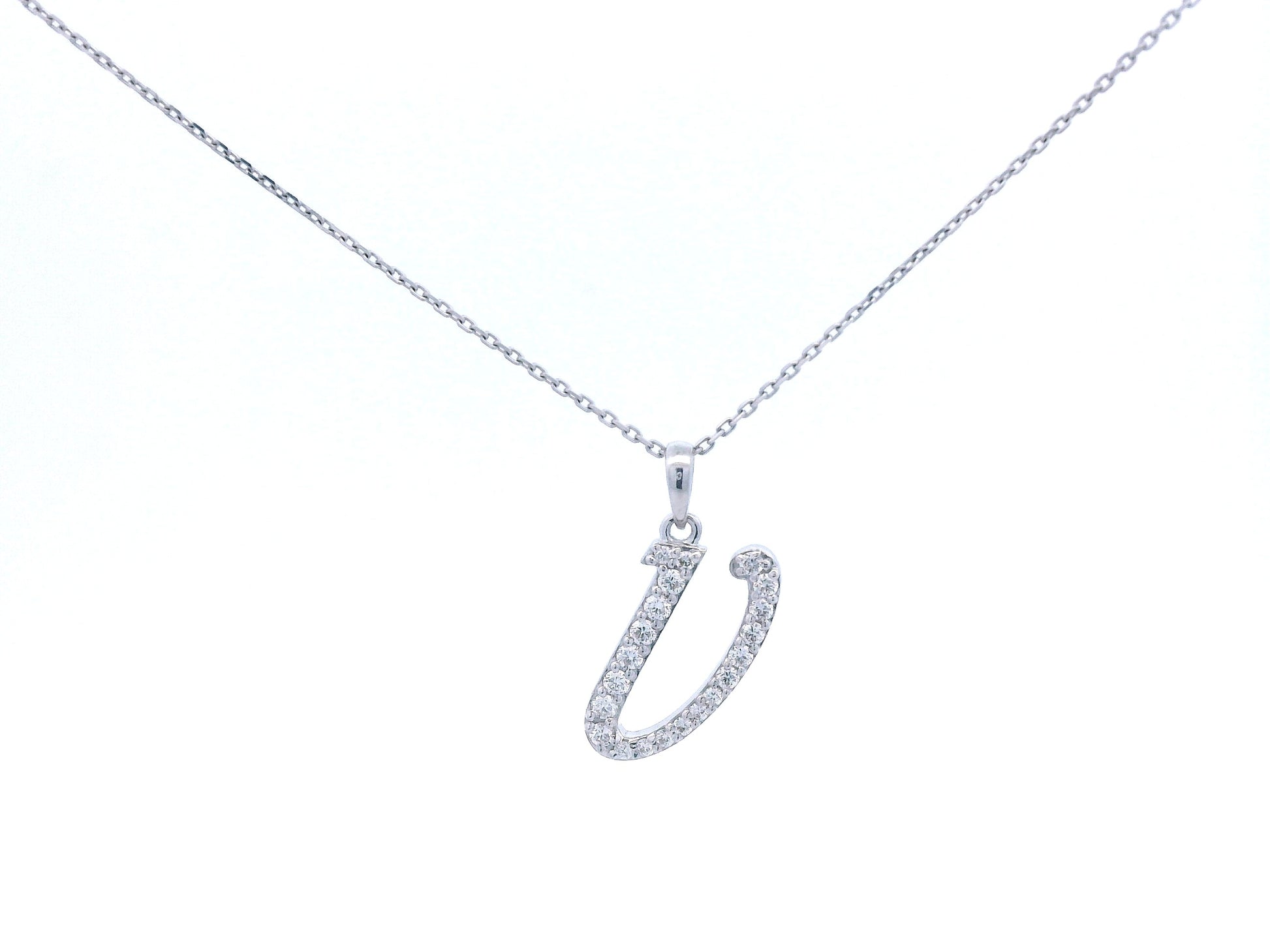 18K gold diamond initial pendant featuring 0.21 carats of brilliant diamonds, personalized letter necklace, luxury monogram jewelry gift.

