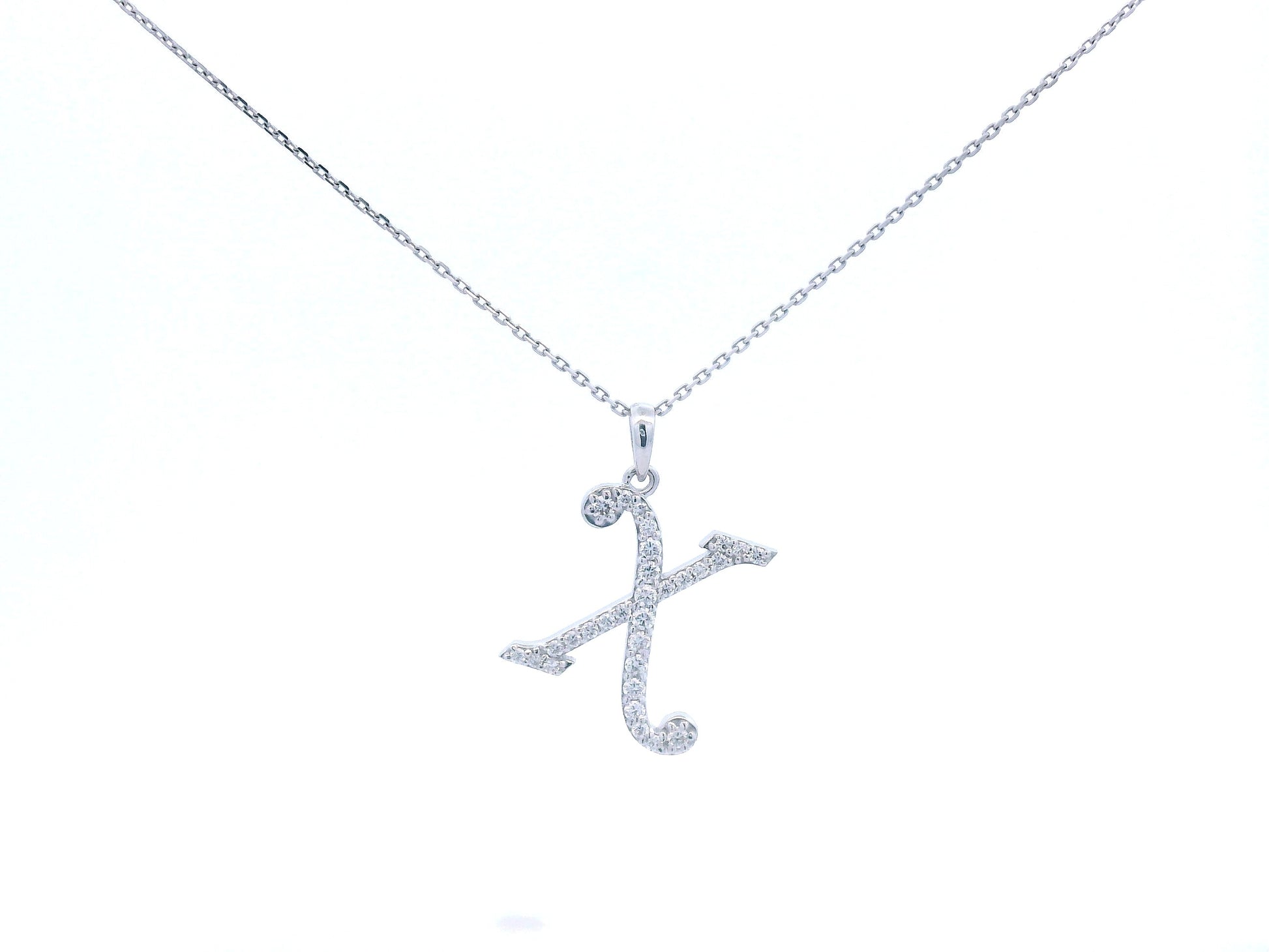 18K gold diamond initial pendant featuring 0.24 carats of brilliant diamonds, personalized letter necklace, luxury monogram jewelry gift.