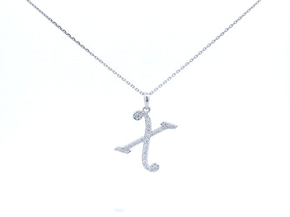 18K gold diamond initial pendant featuring 0.24 carats of brilliant diamonds, personalized letter necklace, luxury monogram jewelry gift.