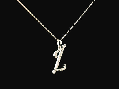 18K gold diamond initial pendant featuring 0.26 carats of brilliant diamonds, personalized letter necklace, luxury monogram jewelry gift.