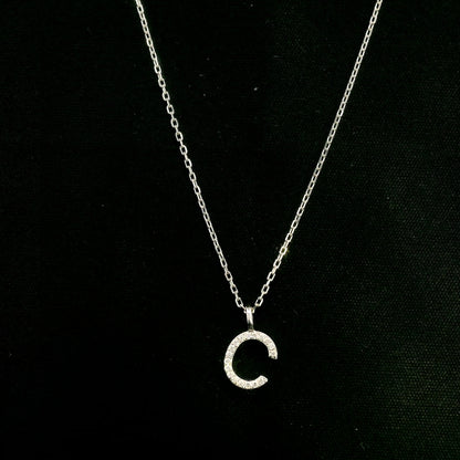 Diamond Initial C Alphabet Pendant In 18k Gold