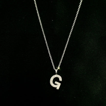 Diamond Initial G Alphabet Pendant In 18k Gold