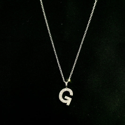 Diamond Initial G Alphabet Pendant In 18k Gold