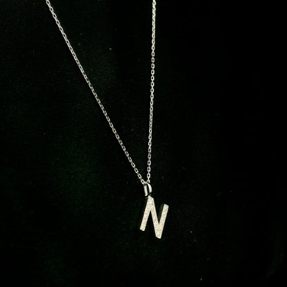 Diamond Initial N Alphabet Pendant In 18k Gold