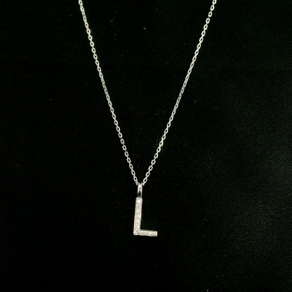 Diamond Initial L Alphabet Pendant In 18k Gold