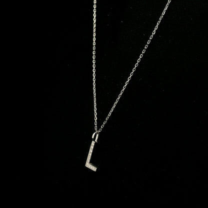 Diamond Initial L Alphabet Pendant In 18k Gold