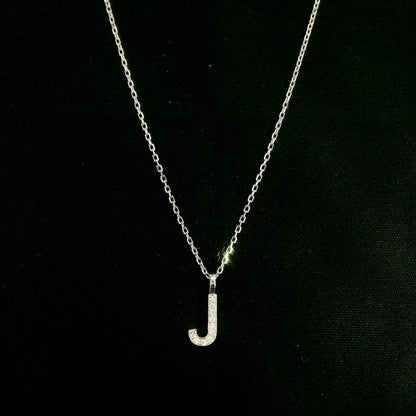 Diamond Initial J Alphabet Pendant In 18k Gold