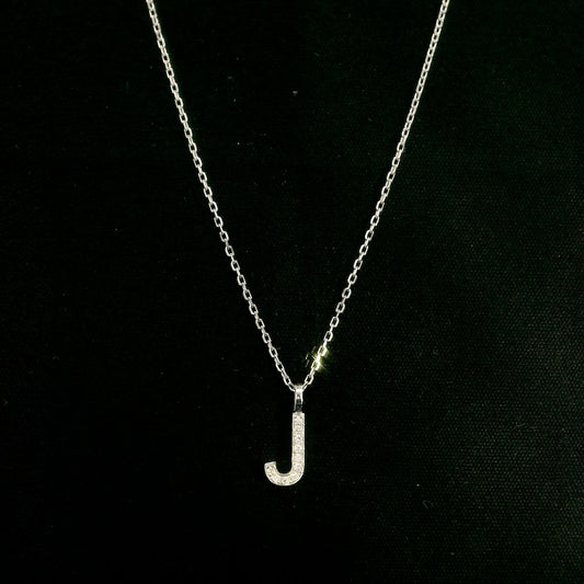 Diamond Initial J Alphabet Pendant In 18k Gold