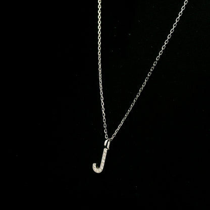 Diamond Initial J Alphabet Pendant In 18k Gold