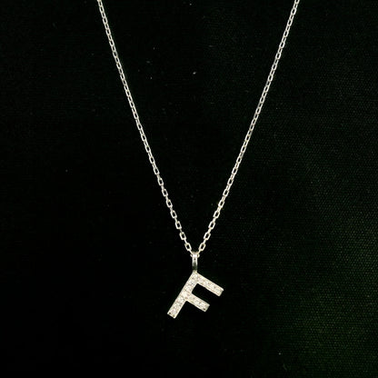 Diamond Initial F Alphabet Pendant In 18k Gold