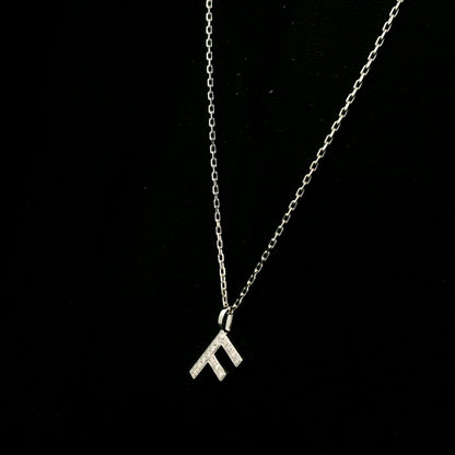 Diamond Initial F Alphabet Pendant In 18k Gold