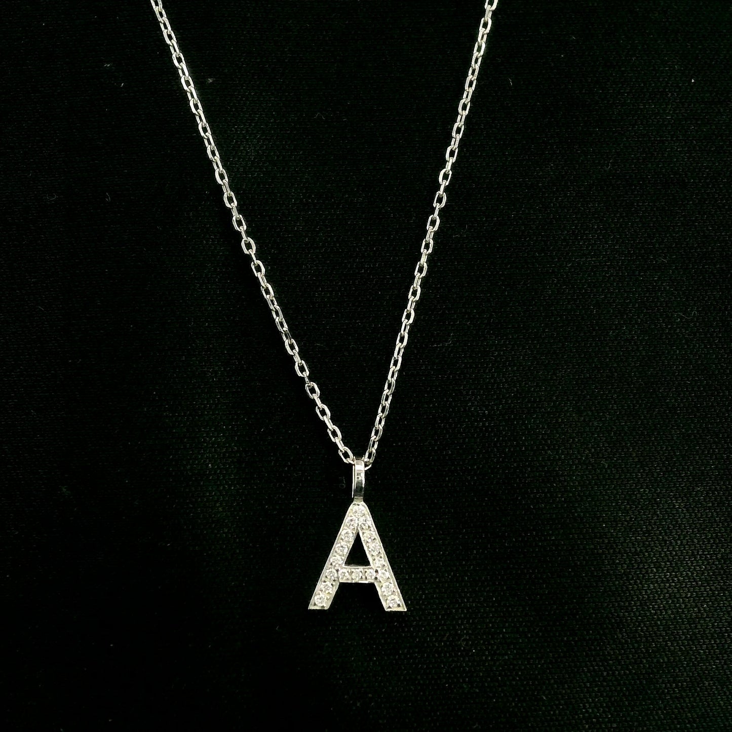 Diamond Initial A Alphabet Pendant In 18k Gold