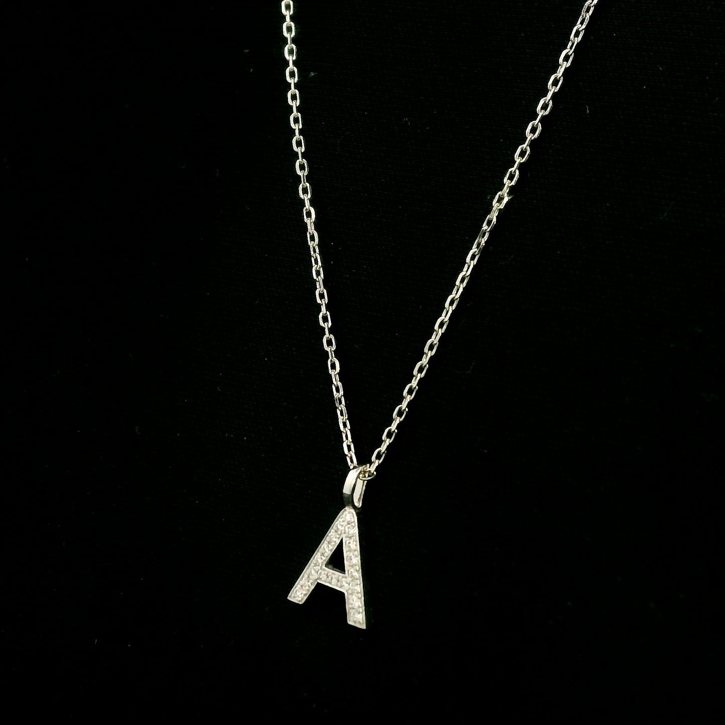 Diamond Initial A Alphabet Pendant In 18k Gold