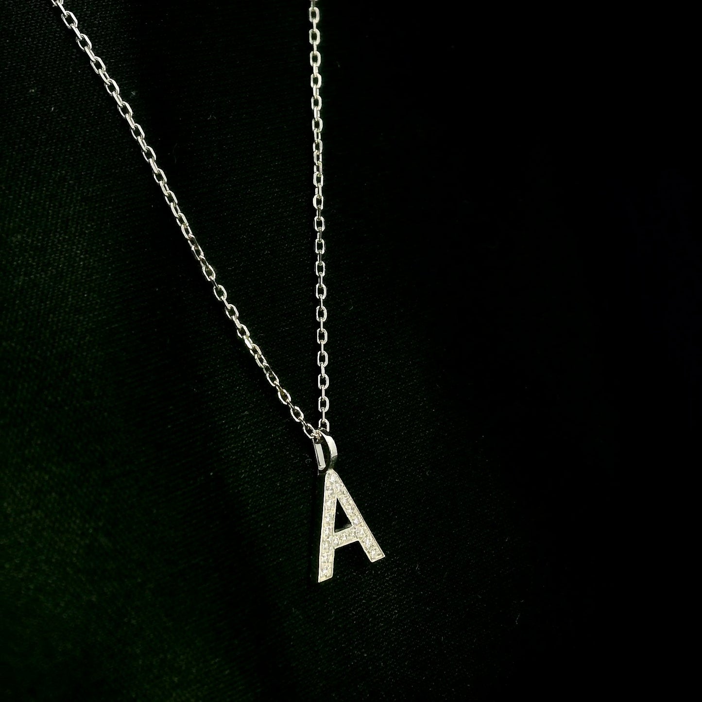 Diamond Initial A Alphabet Pendant In 18k Gold