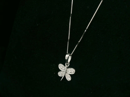 18K white gold diamond dragonfly pendant by Emirates Diamonds