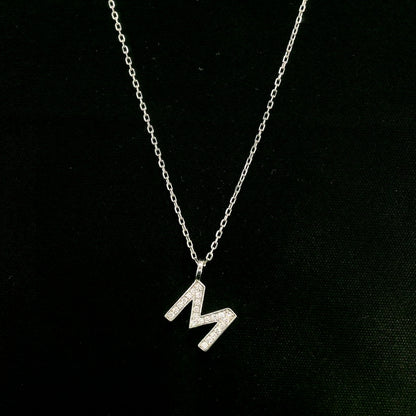 Diamond Initial M Alphabet Pendant In 18k Gold