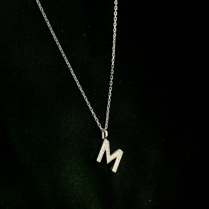 Diamond Initial M Alphabet Pendant In 18k Gold