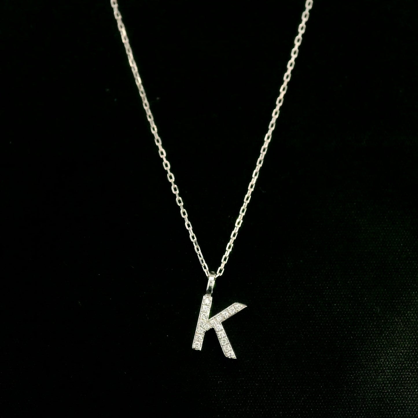 Diamond Initial K Alphabet Pendant In 18k Gold