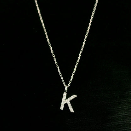 Diamond Initial K Alphabet Pendant In 18k Gold