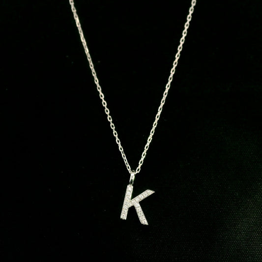 Diamond Initial K Alphabet Pendant In 18k Gold