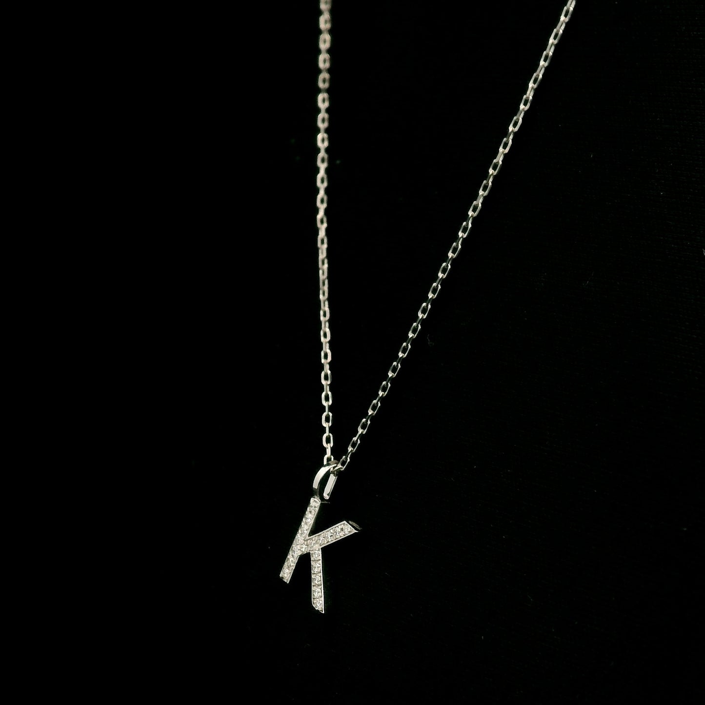 Diamond Initial K Alphabet Pendant In 18k Gold
