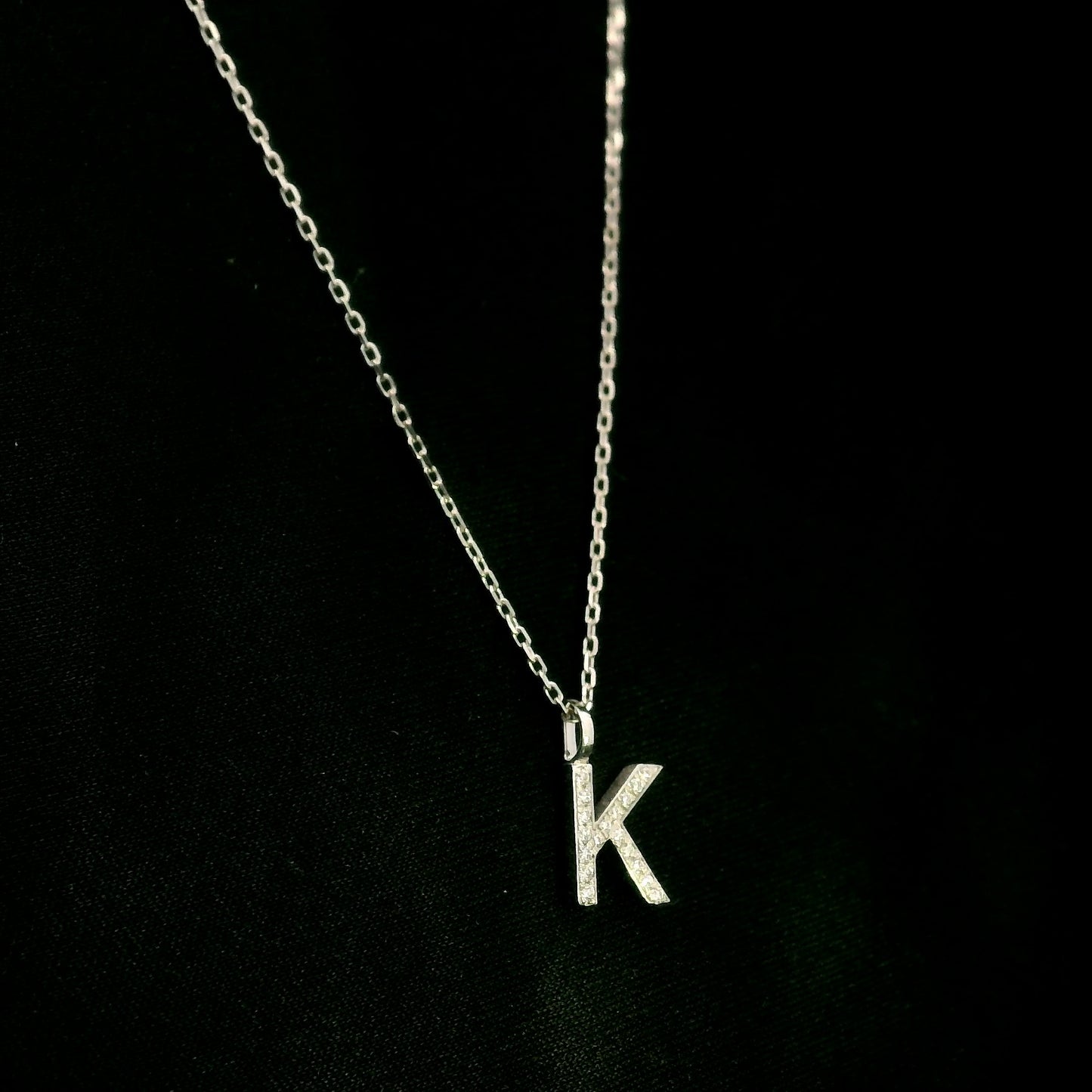 Diamond Initial K Alphabet Pendant In 18k Gold
