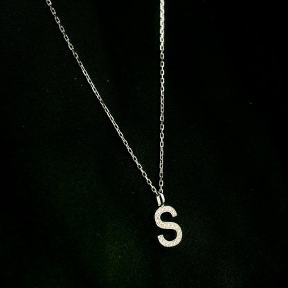 Diamond Initial S Alphabet Pendant In 18k Gold