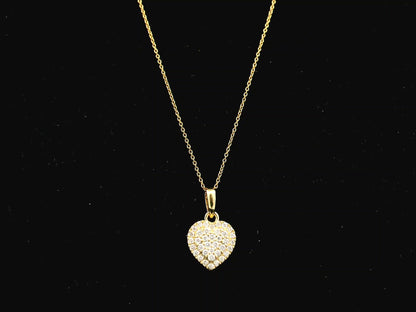 Heart-shaped diamond cluster pendant in 18K yellow gold – Emirates Diamonds