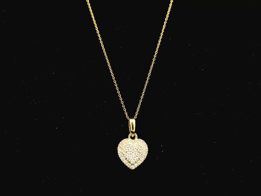 Heart-shaped diamond cluster pendant in 18K yellow gold – Emirates Diamonds