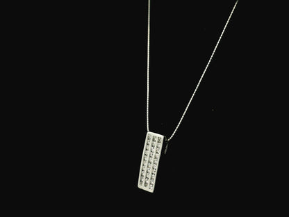18K white gold diamond bar pendant featuring three vertical rows of natural diamonds with a total diamond weight of 0.54 carat.