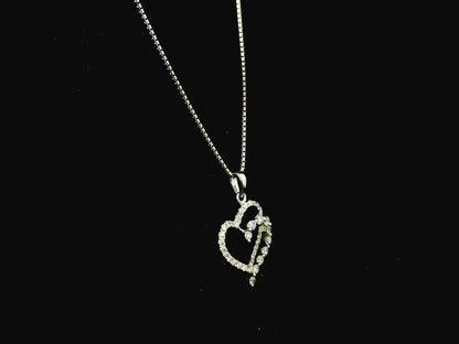 18K white gold diamond heart pendant with cascading design 0.45 carat
