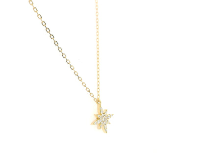 Diamond north star pendant necklace in 18K yellow gold by Emirates Diamonds