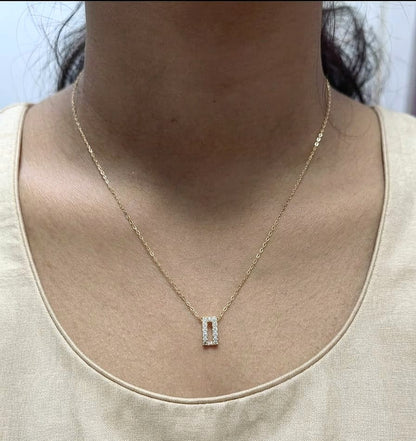 Diamond Geometric Pendant Necklace in 18K Yellow Gold