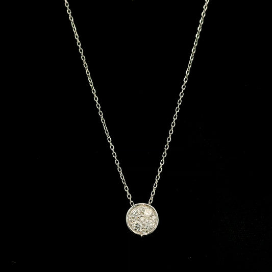 18K yellow gold diamond cross pendant set with 3.22 carats of princess cut diamonds and a diamond-set bail.