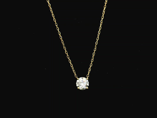 0.40 carat diamond solitaire necklace in 18K yellow gold minimal pendant – Emirates Diamonds