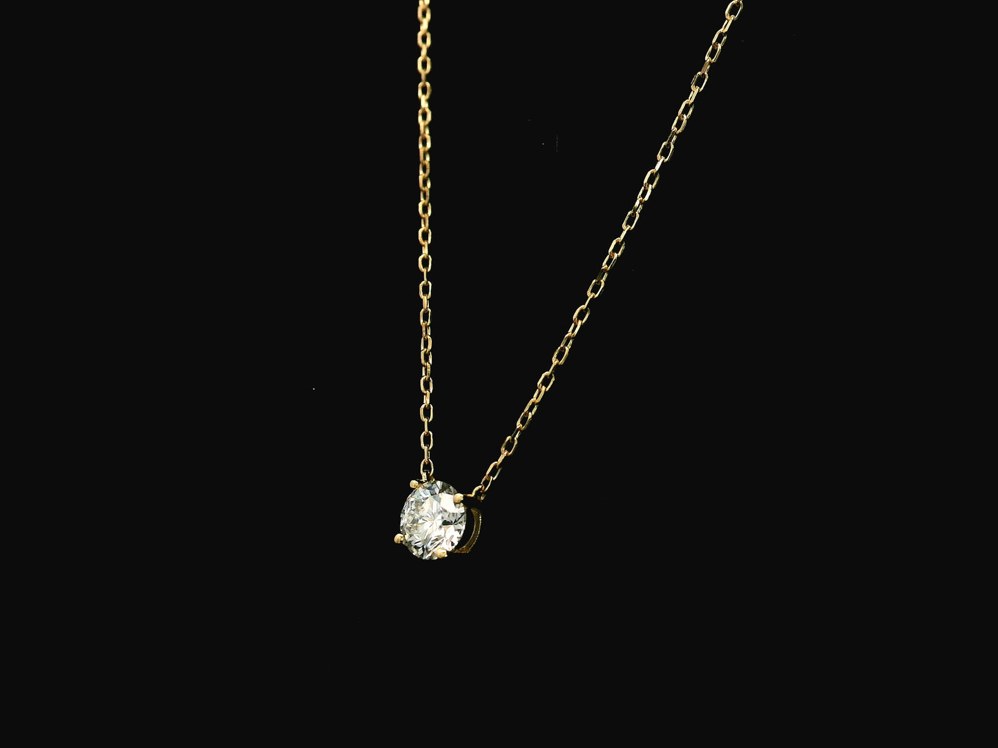 0.40 carat diamond solitaire necklace in 18K yellow gold minimal pendant – Emirates Diamonds
