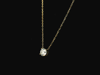 0.40 carat diamond solitaire necklace in 18K yellow gold minimal pendant – Emirates Diamonds