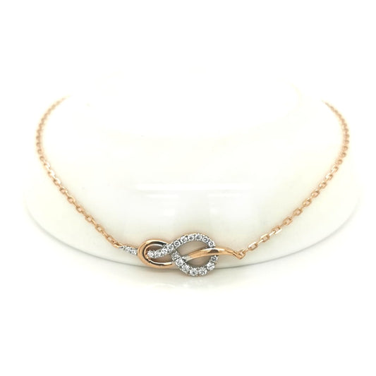 Diamond Chain Bracelet In 18k Rose Gold.
