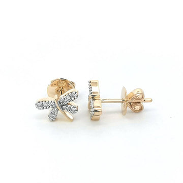 Dragonfly Stud earrings In 18k Yellow Gold.