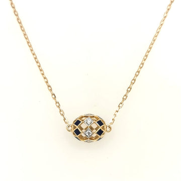Enameled Ball Necklace With Diamond In 18k Yellow Gold.