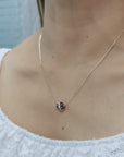 Enameled Ball Necklace With Diamond In 18k Rose Gold.