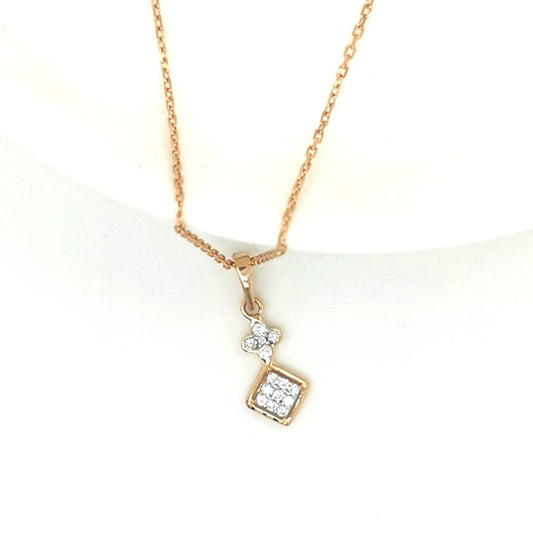 Diamond Pendant In 18k Rose Gold.