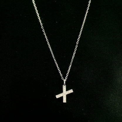 Diamond Initial X Alphabet Pendant In 18k Gold