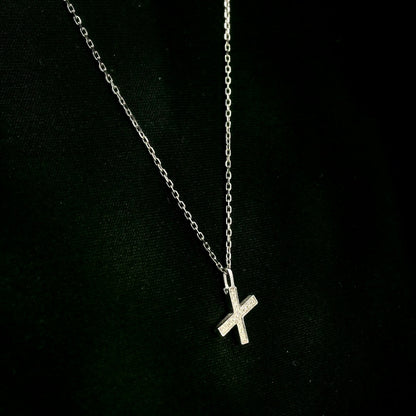 Diamond Initial X Alphabet Pendant In 18k Gold