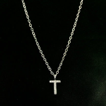 Diamond Initial T Alphabet Pendant In 18k Gold