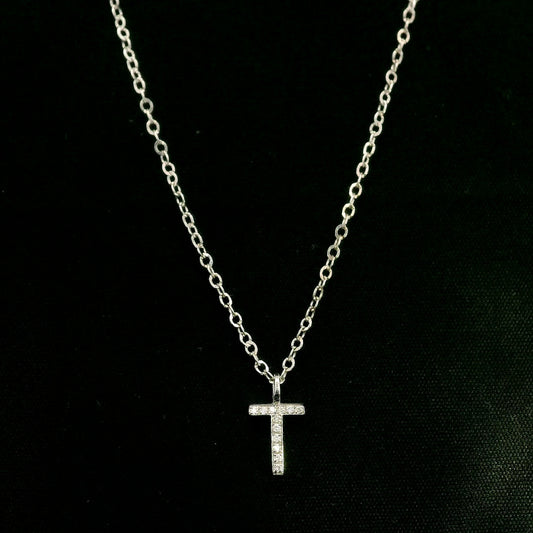 Diamond Initial T Alphabet Pendant In 18k Gold