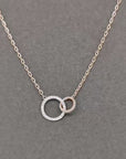 Interlinked Diamond Circles Necklace In 18k Rose Gold.
