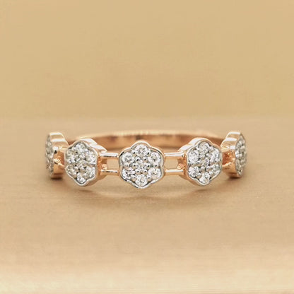 Fancy Diamond Ring In 18k Rose Gold.