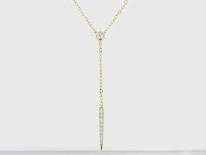 18K Yellow Gold Y-Drop Diamond Necklace for Women